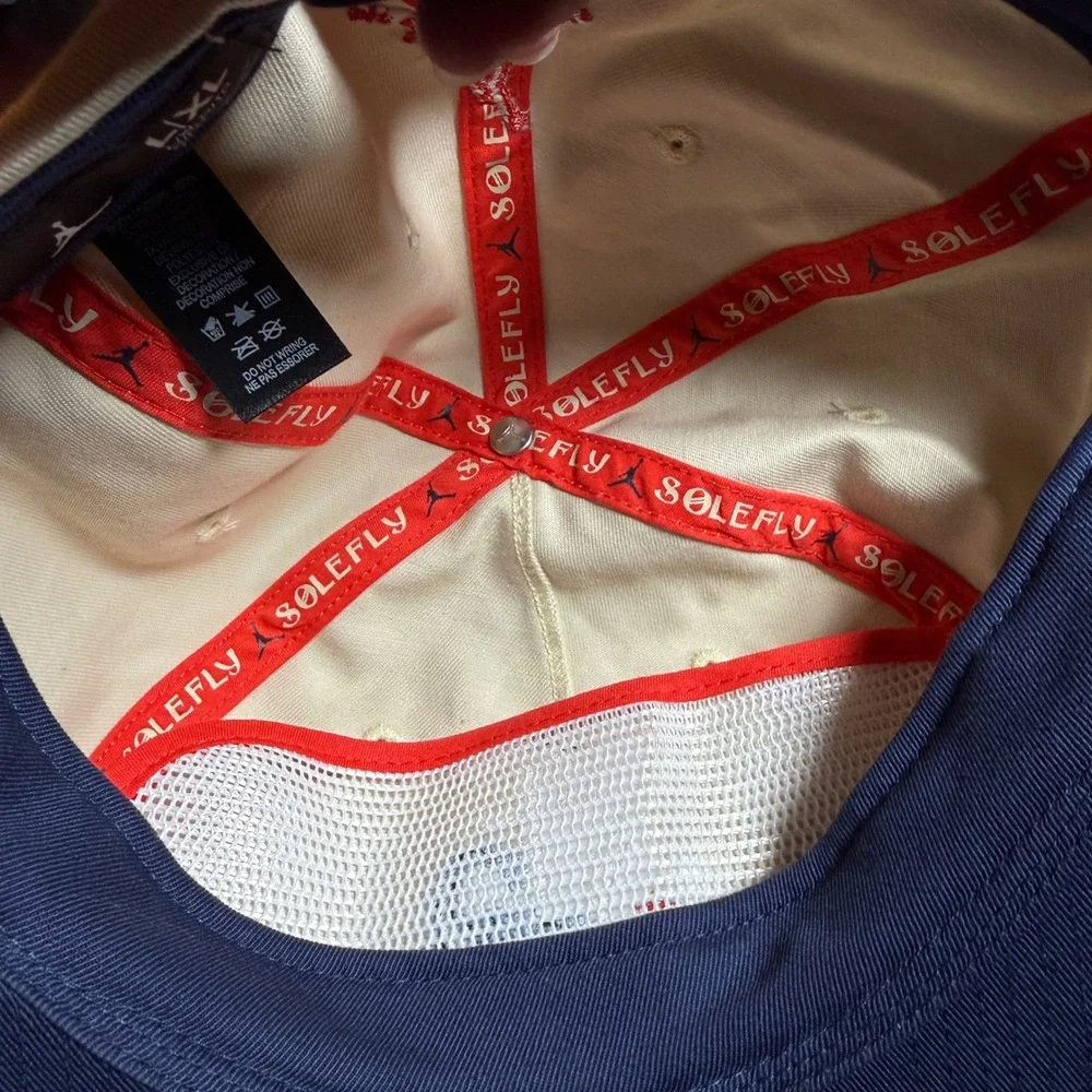 Jordan SoleFly Snapback Hat Mens L/XL Cream Blue Scorpion SF Pro Cap